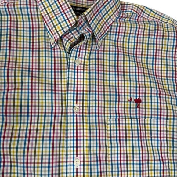 Craig Reagin Multicolor Plaid Button Front Shirt Palmetto Moon Men's Size Small - Picture 3 of 9